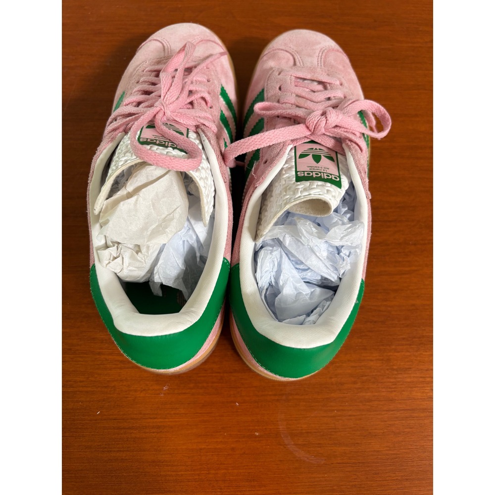 Adidas Gazelle Bold Sneakers Pink/Green Wms 9 Mens 8 Triple Stack Platform Shoes